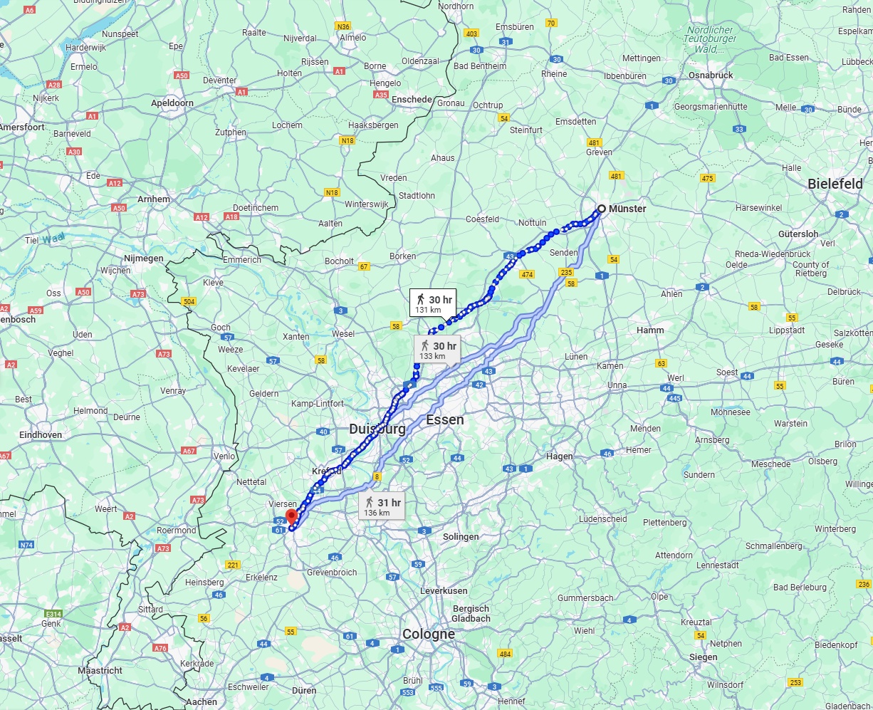 Anreise von Münster Zu Mönchengladbach Über 