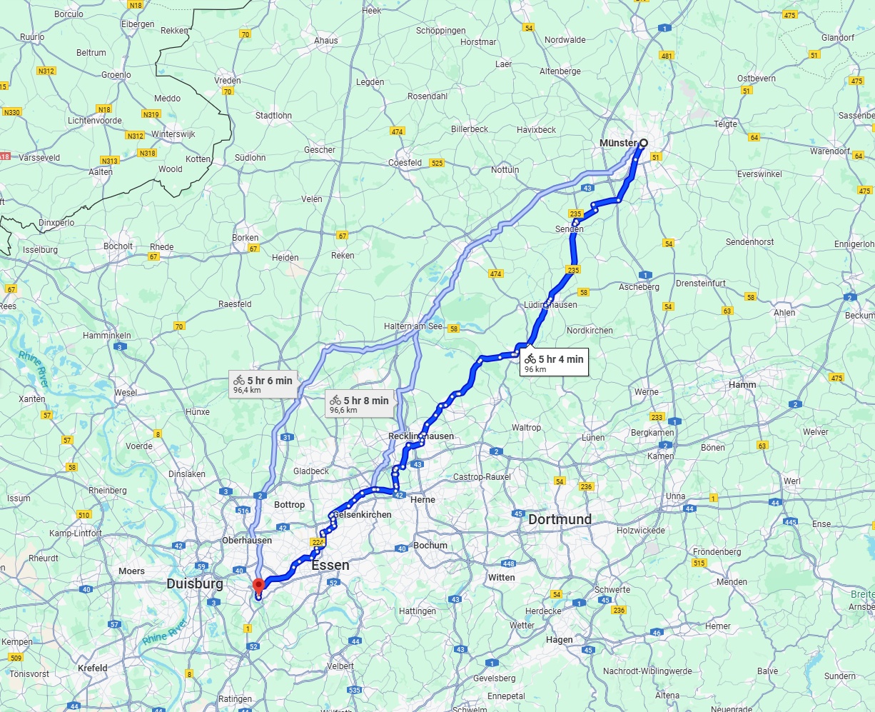 Anreise von Münster Zu Mülheim an der Ruhr Über 