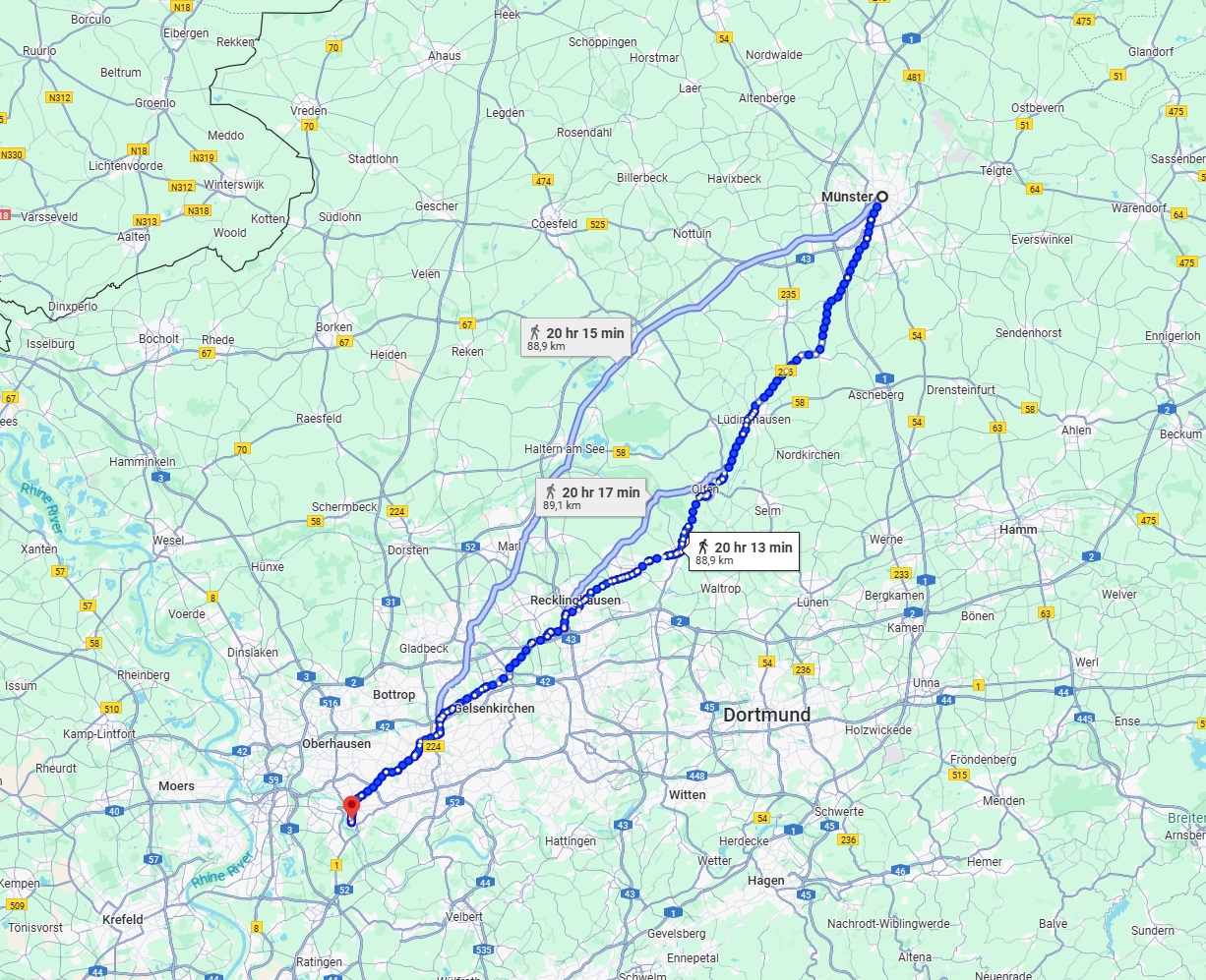 Anreise von Münster Zu Mülheim an der Ruhr Über 