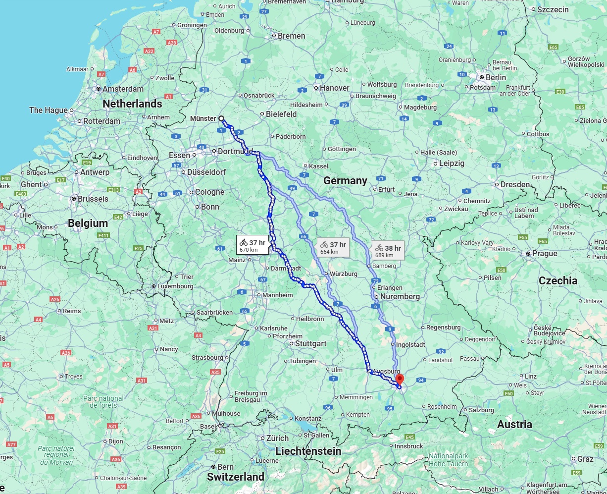 Anreise von Münster Zu München Über 
