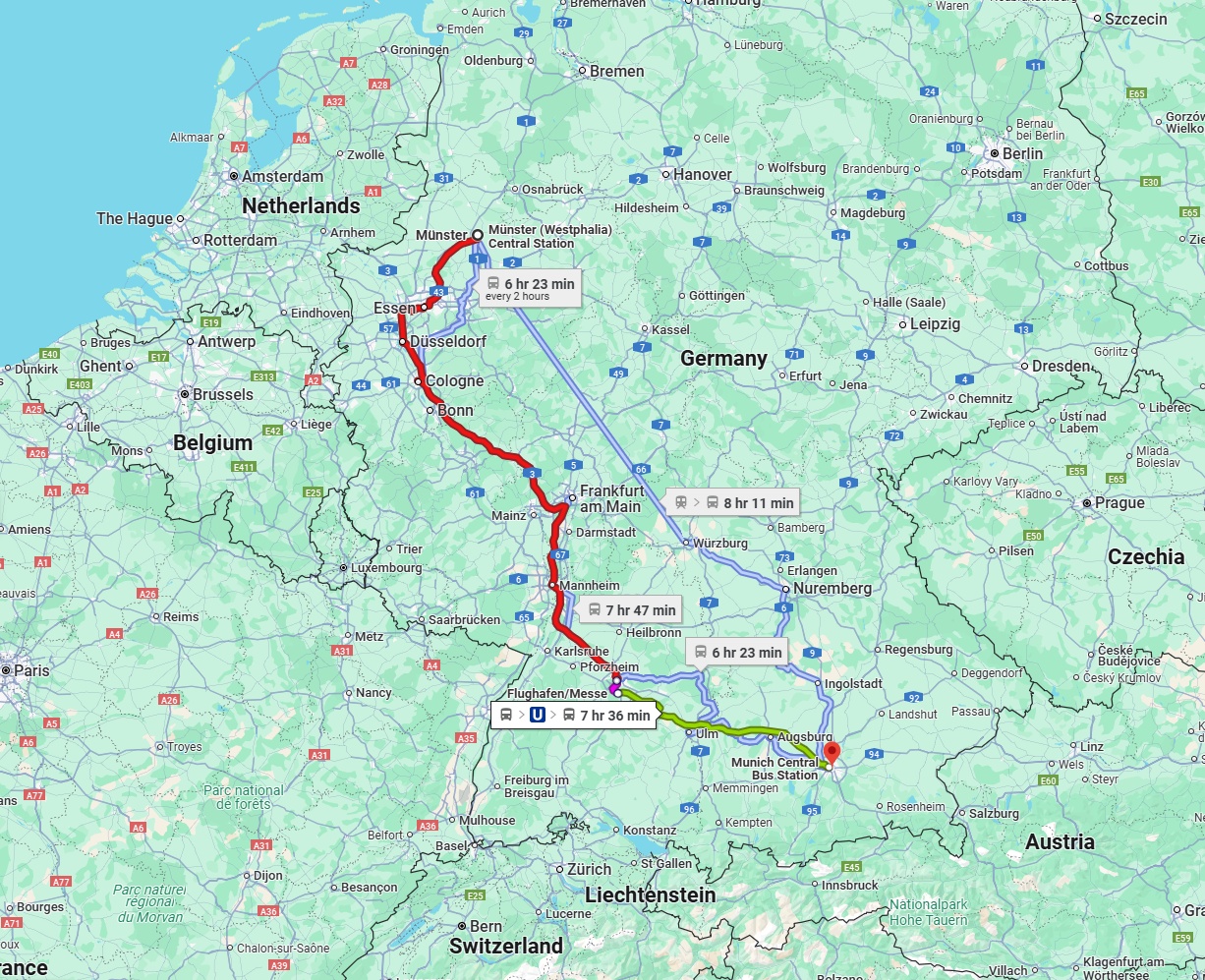 Anreise von Münster Zu München Über 