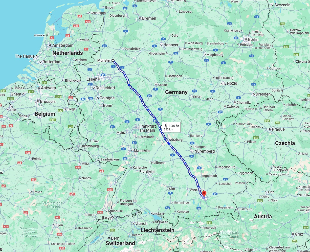 Anreise von Münster Zu München Über 