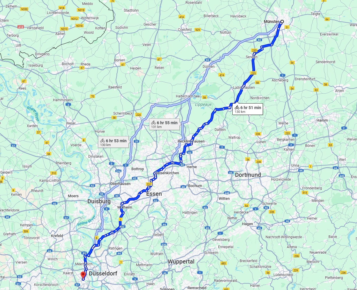 Anreise von Münster Zu Neuss Über 