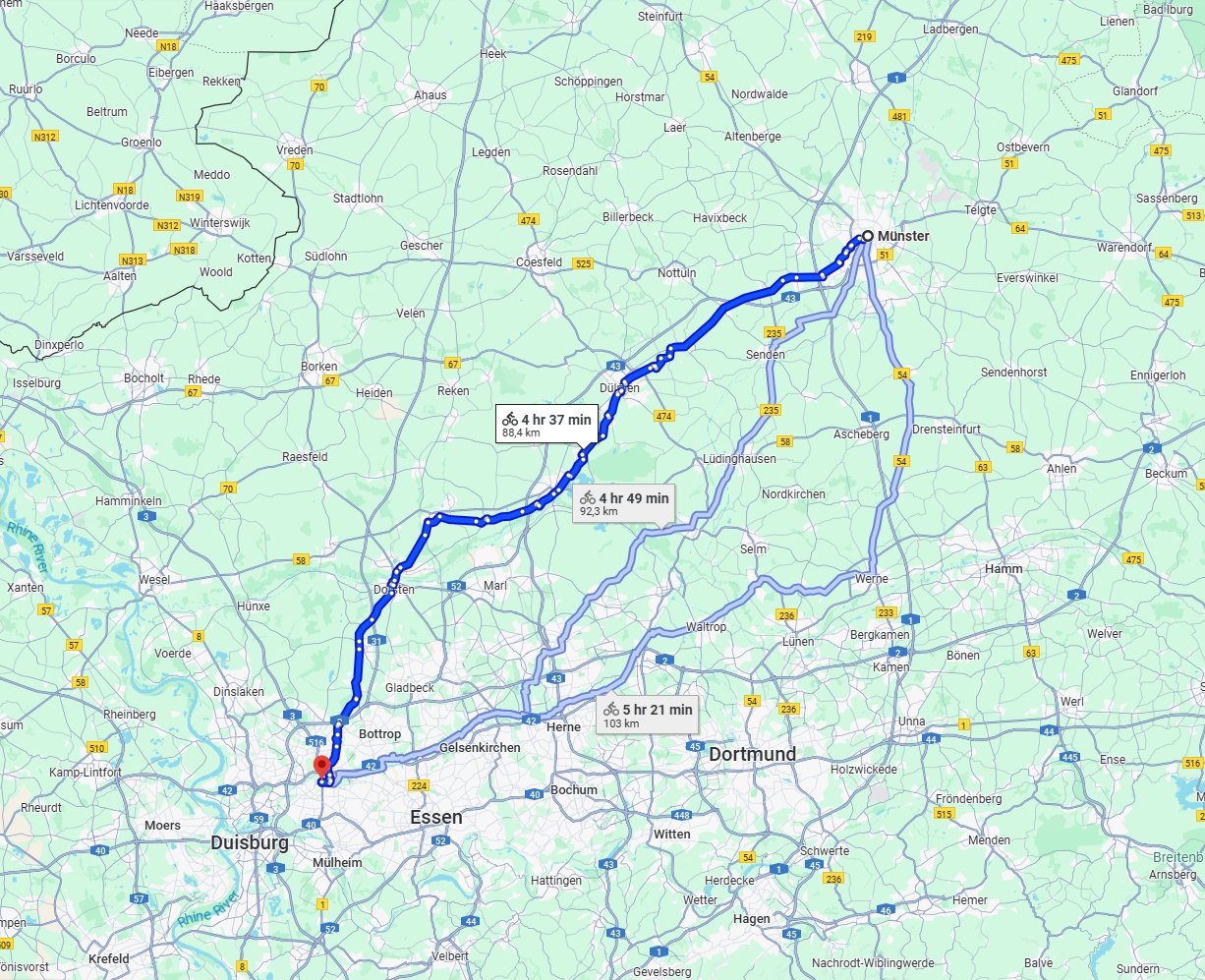Anreise von Münster Zu Oberhausen Über 