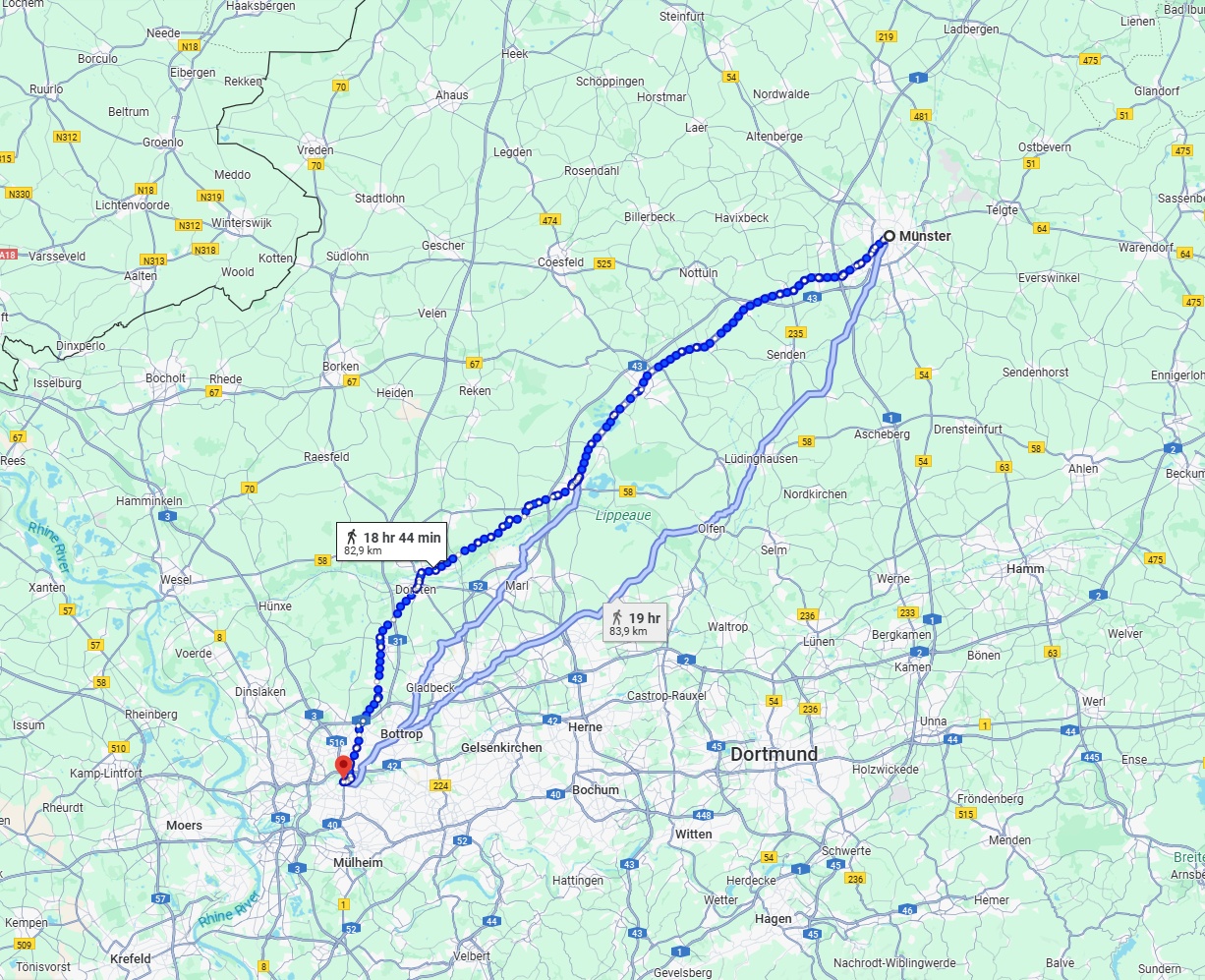 Anreise von Münster Zu Oberhausen Über 