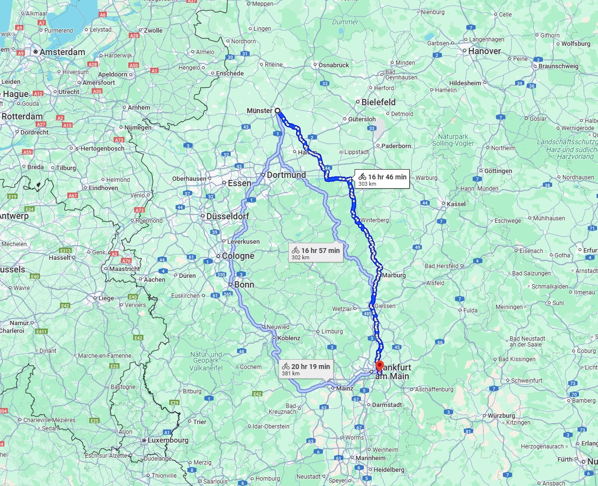 Anreise von Münster Zu Offenbach am Main Über 