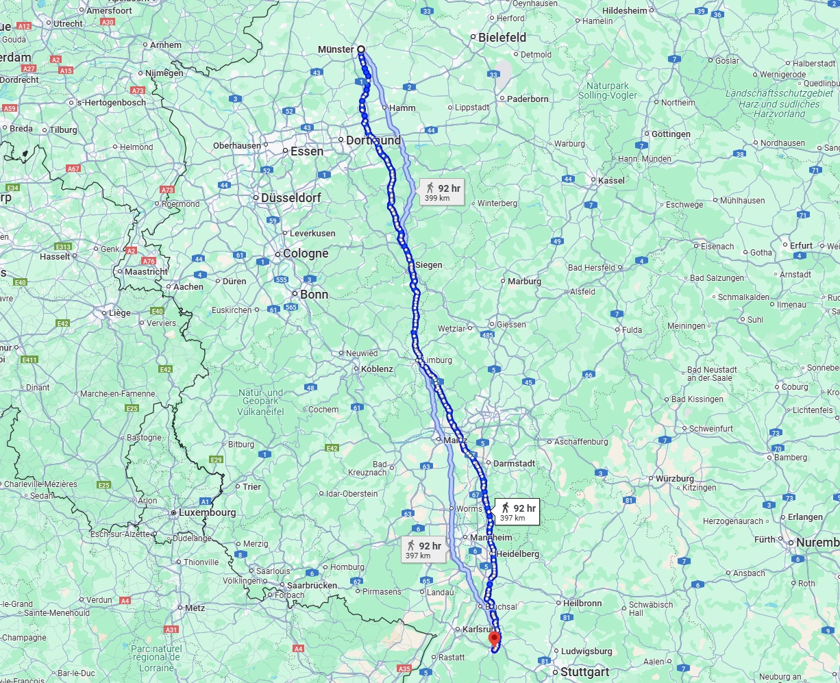 Anreise von Münster Zu Pforzheim Über 