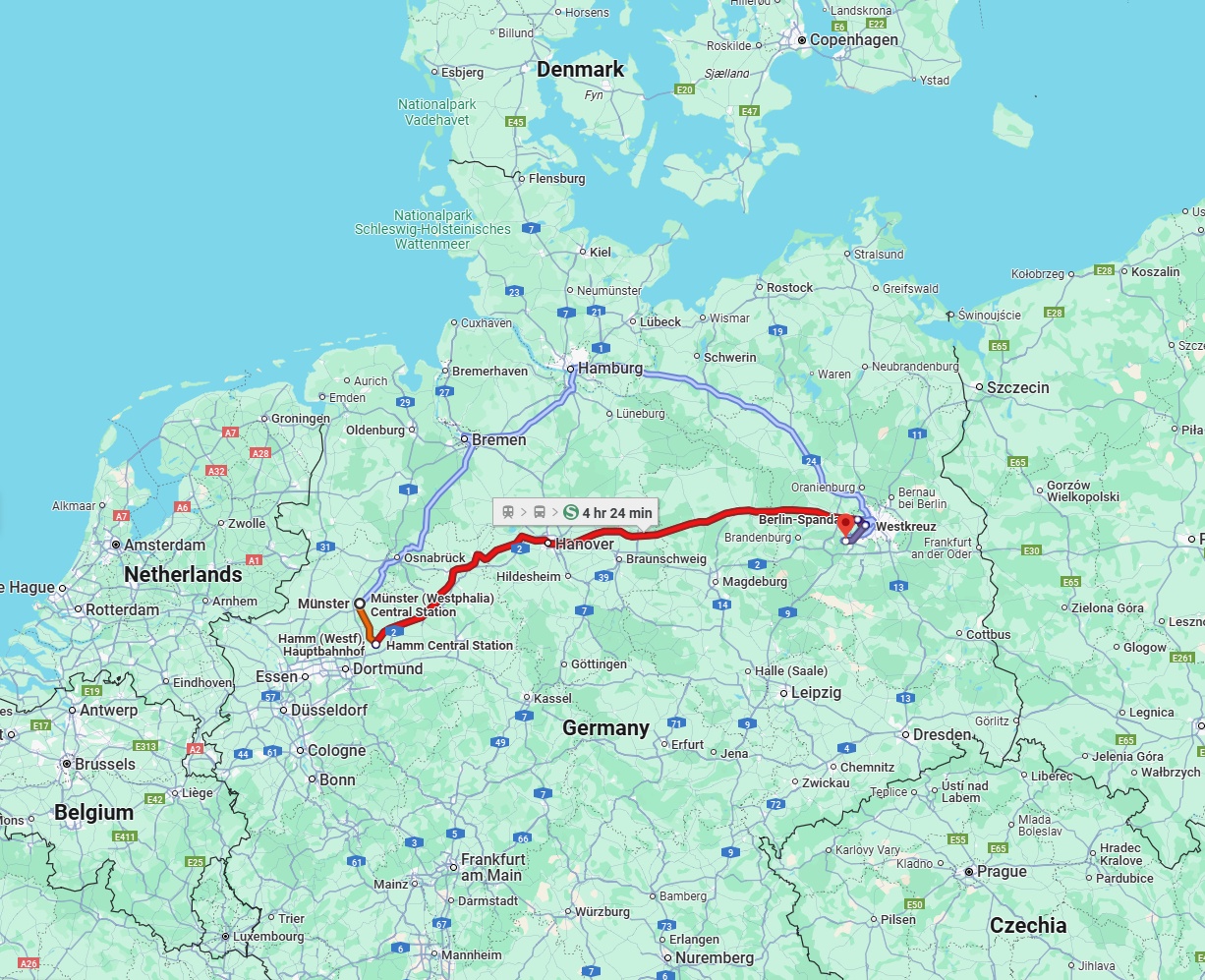 Anreise von Münster Zu Potsdam Über 