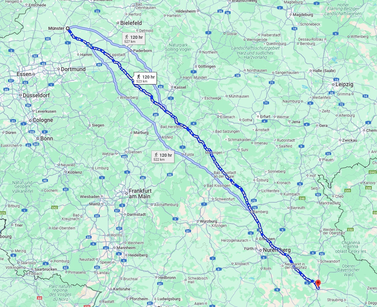 Anreise von Münster Zu Regensburg Über 