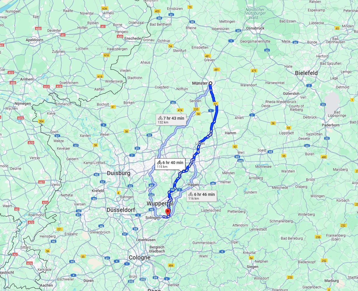 Anreise von Münster Zu Remscheid Über 
