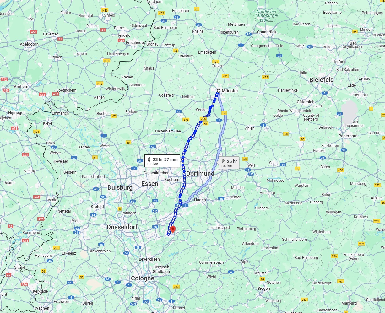 Anreise von Münster Zu Remscheid Über 