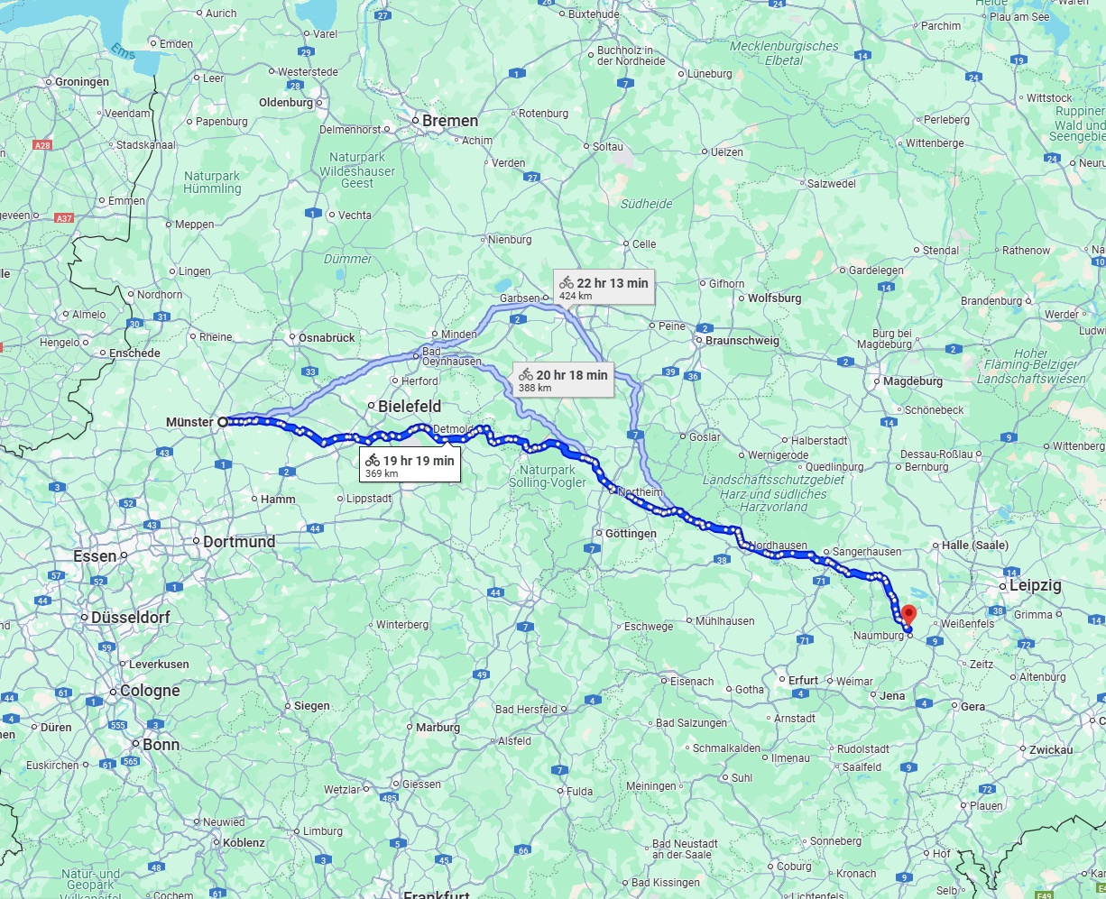 Anreise von Münster Zu Saale Über 