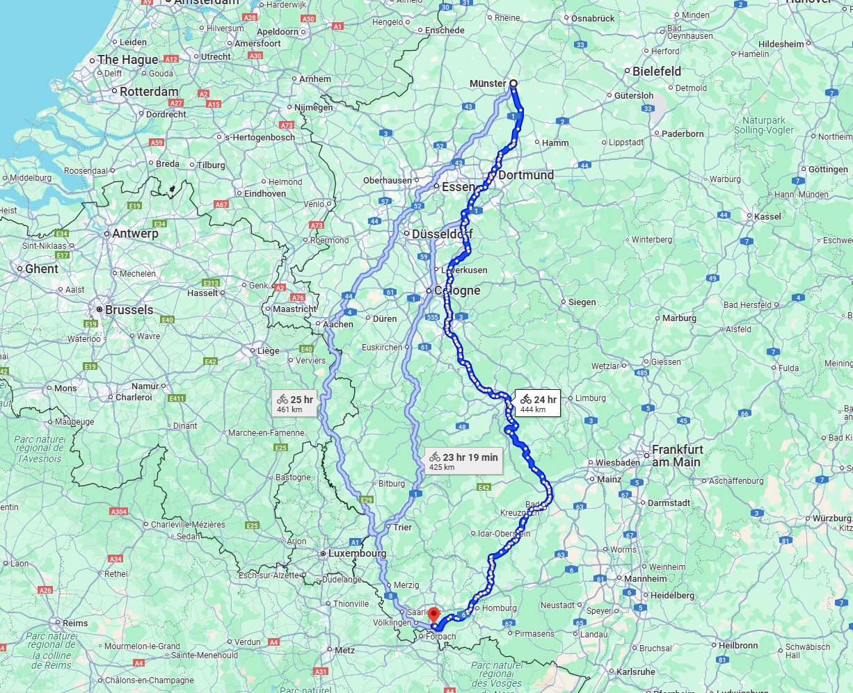 Anreise von Münster Zu Saarbrücken Über 