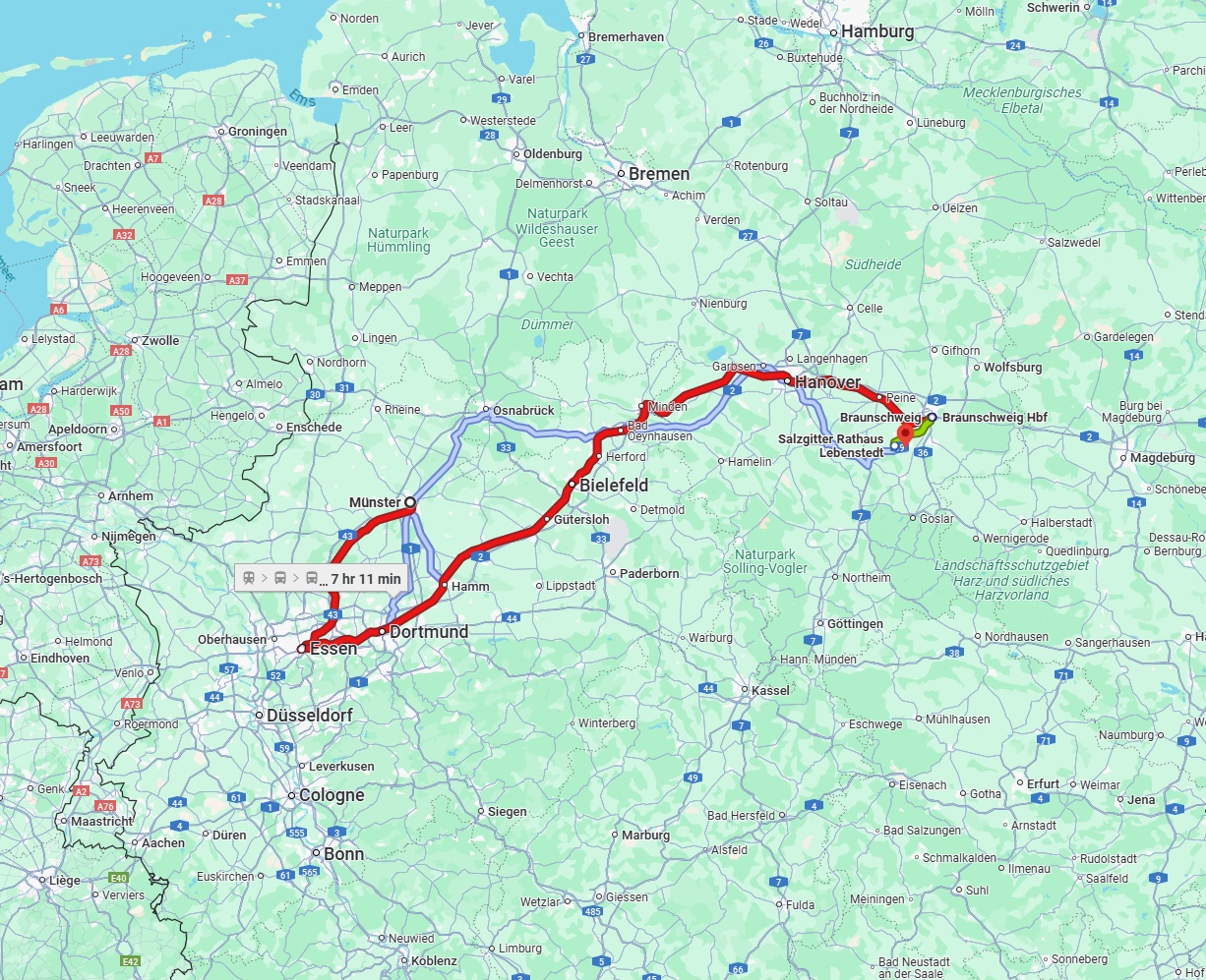 Anreise von Münster Zu Salzgitter Über 