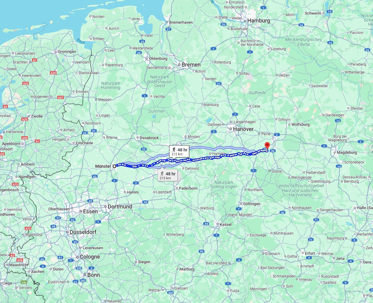 Anreise von Münster Zu Salzgitter Über 