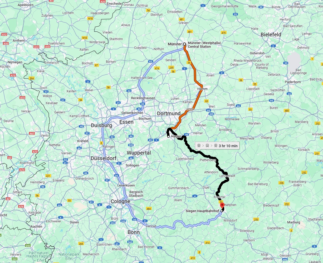 Anreise von Münster Zu Siegen Über 