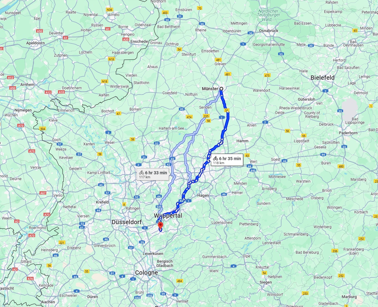 Anreise von Münster Zu Solingen Über 