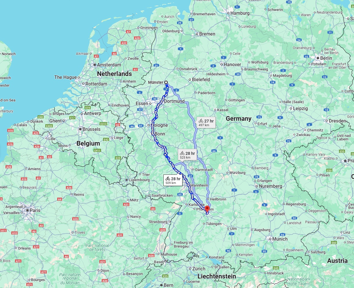 Anreise von Münster Zu Stuttgart Über 