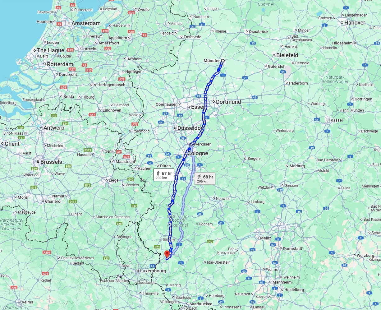 Anreise von Münster Zu Trier Über 