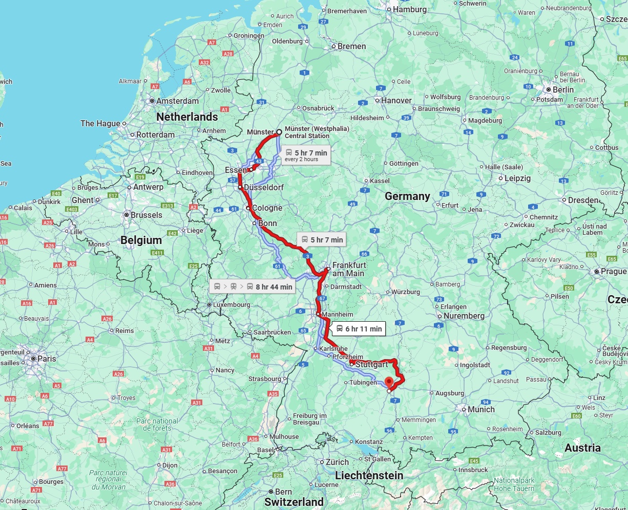 Anreise von Münster Zu Ulm Über 
