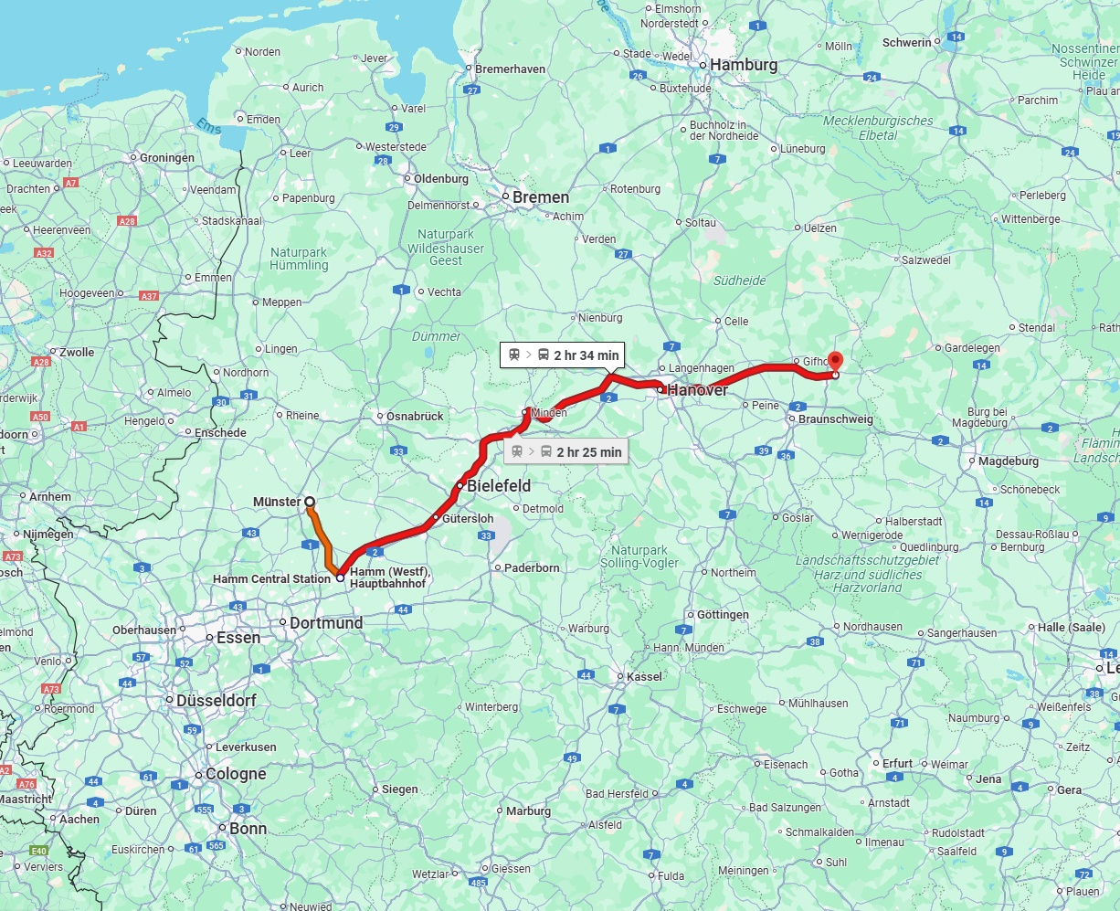 Anreise von Münster Zu Wolfsburg Über 