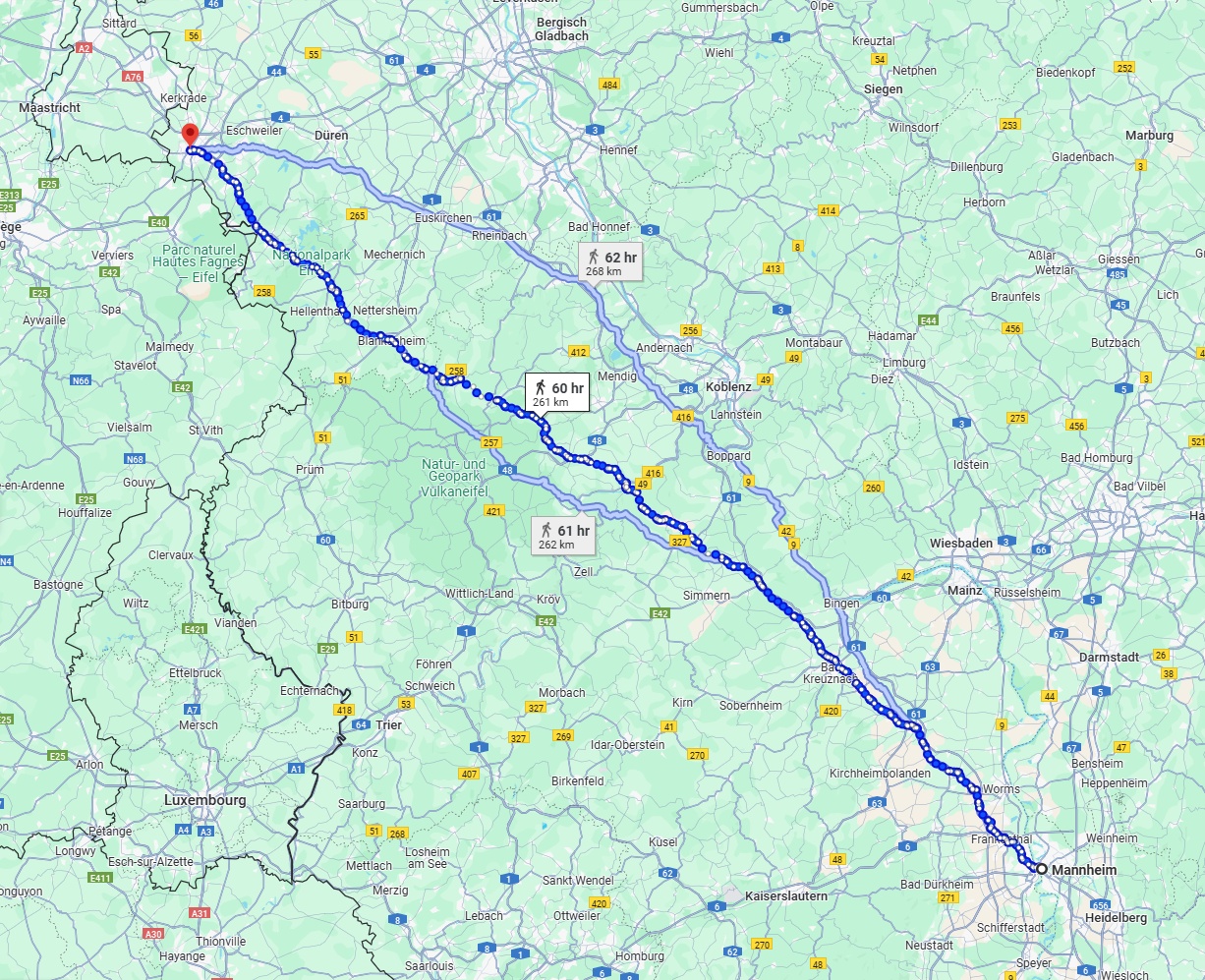 Anreise von Mannheim Zu Aachen Über 
