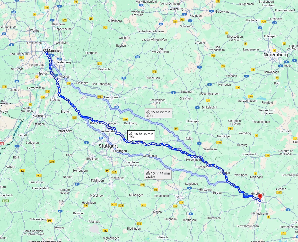 Anreise von Mannheim Zu Augsburg Über 