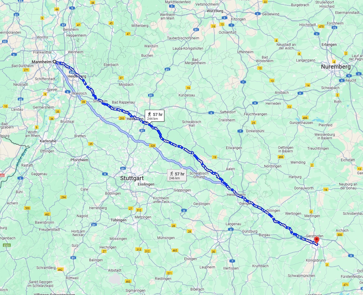 Anreise von Mannheim Zu Augsburg Über 