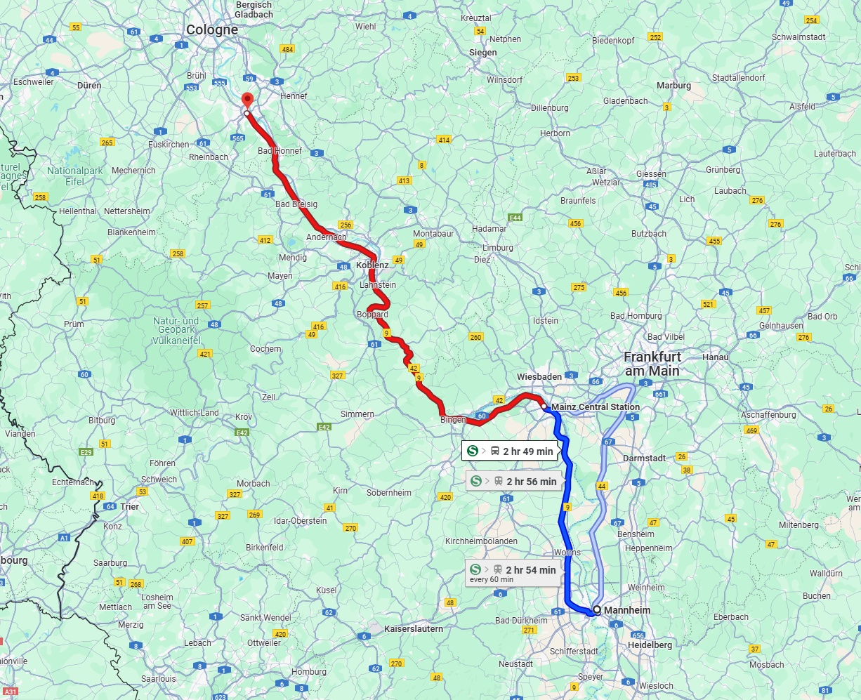 Anreise von Mannheim Zu Bonn Über 