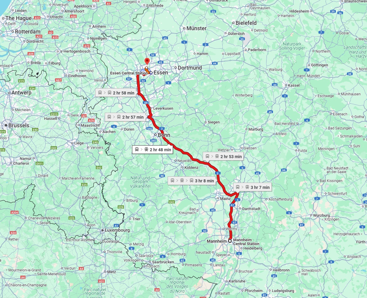 Anreise von Mannheim Zu Bottrop Über 