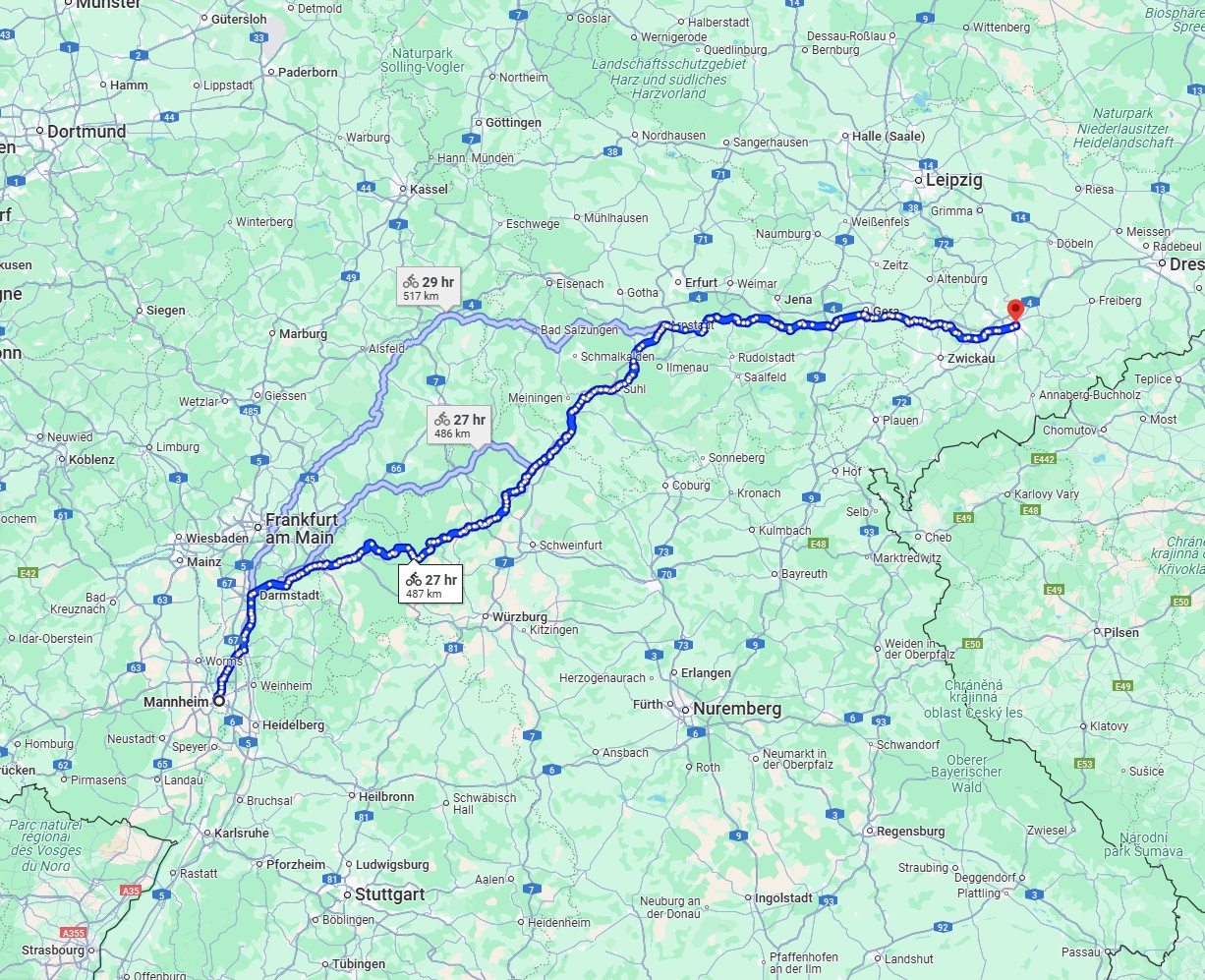 Anreise von Mannheim Zu Chemnitz Über 