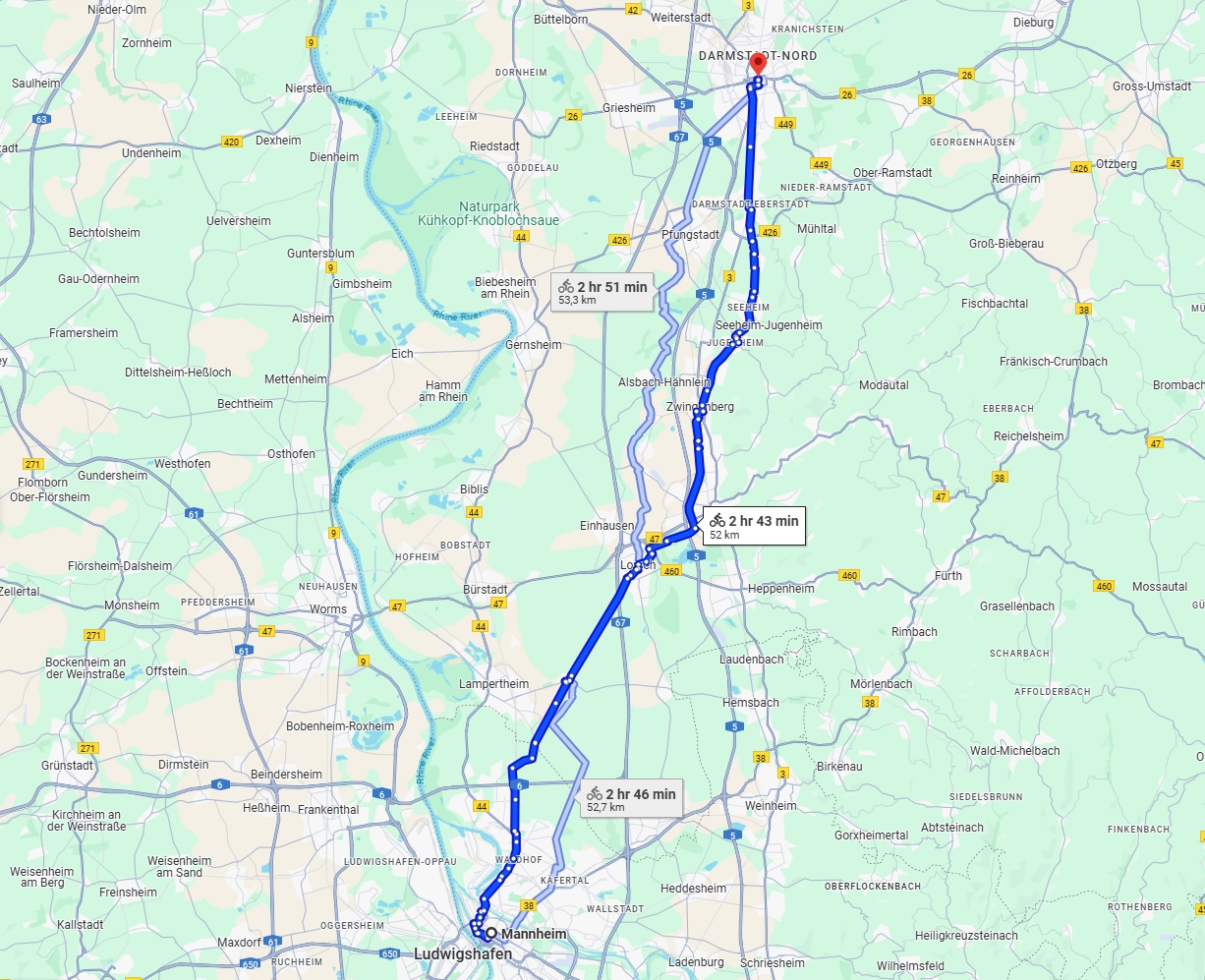 Anreise von Mannheim Zu Darmstadt Über 