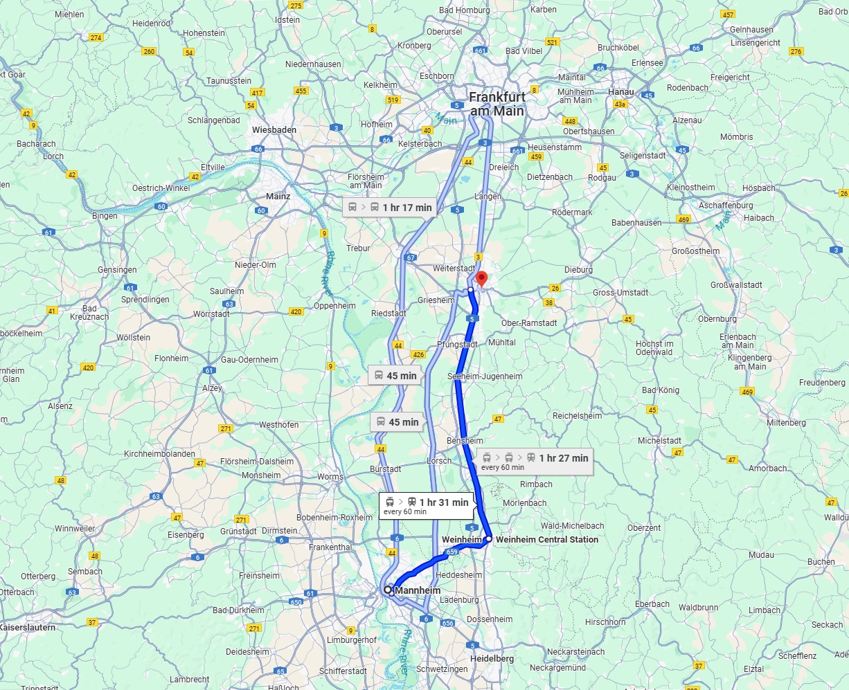 Anreise von Mannheim Zu Darmstadt Über 