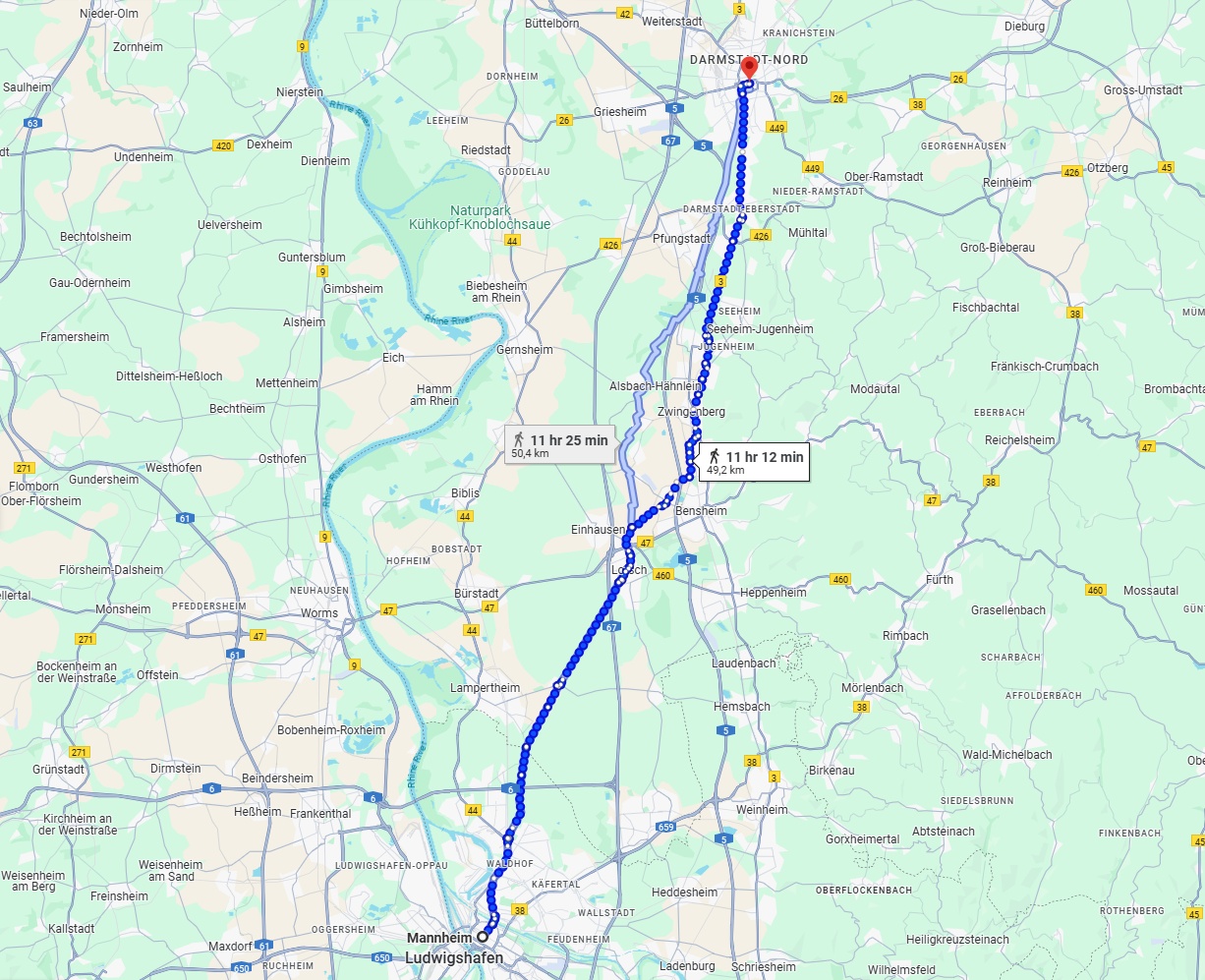 Anreise von Mannheim Zu Darmstadt Über 