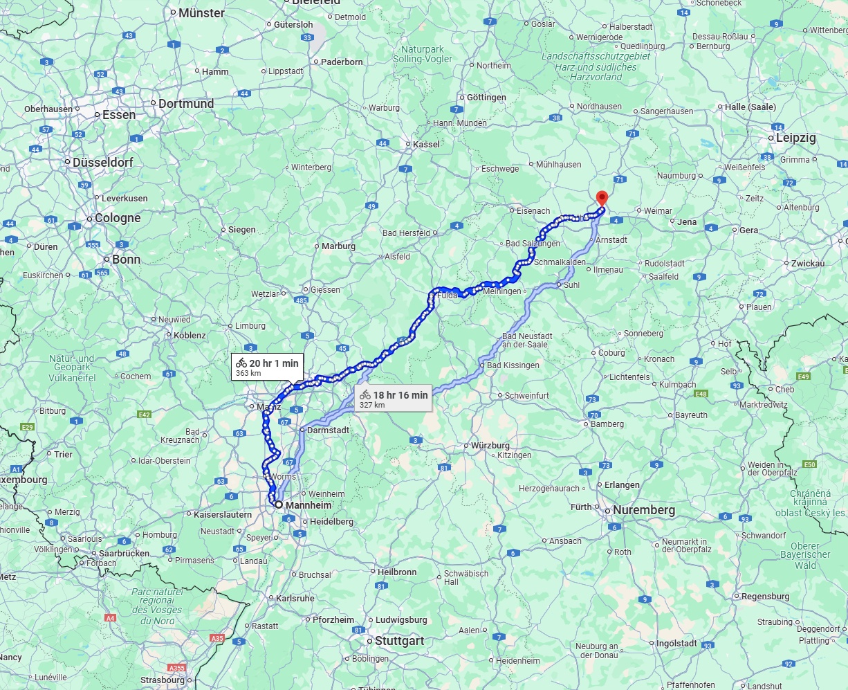 Anreise von Mannheim Zu Erfurt Über 