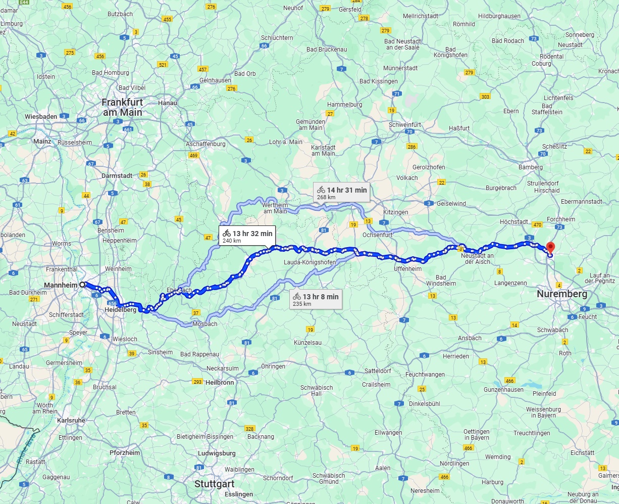 Anreise von Mannheim Zu Erlangen Über 