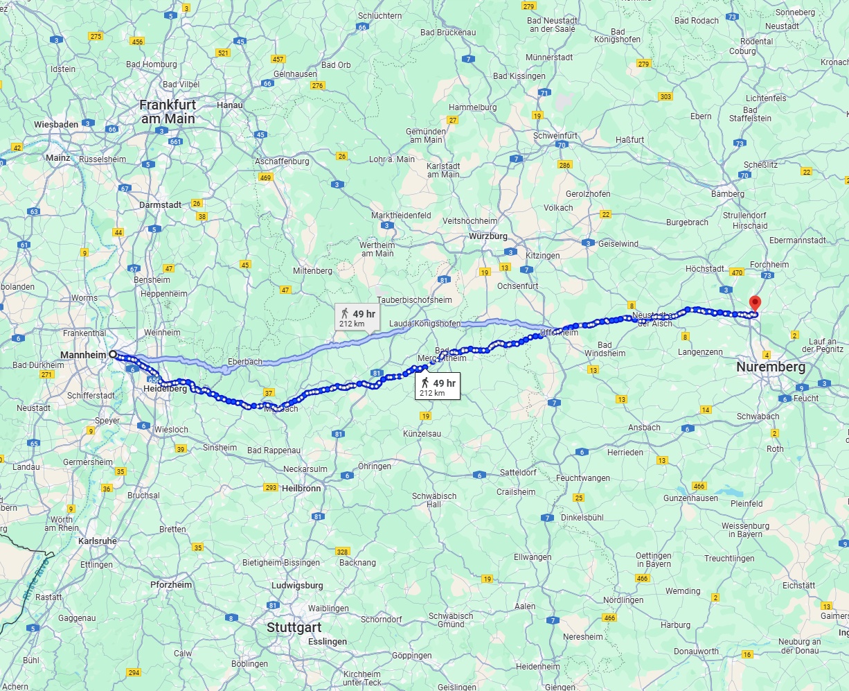Anreise von Mannheim Zu Erlangen Über 