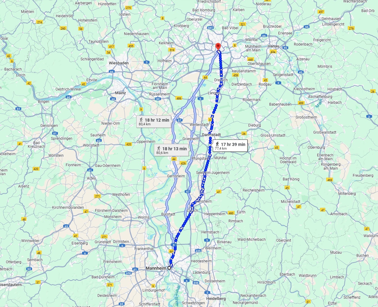 Anreise von Mannheim Zu Frankfurt am Main Über 