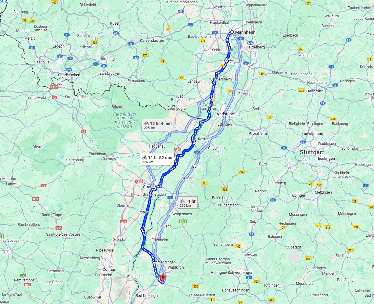 Anreise von Mannheim Zu Freiburg im Breisgau Über 