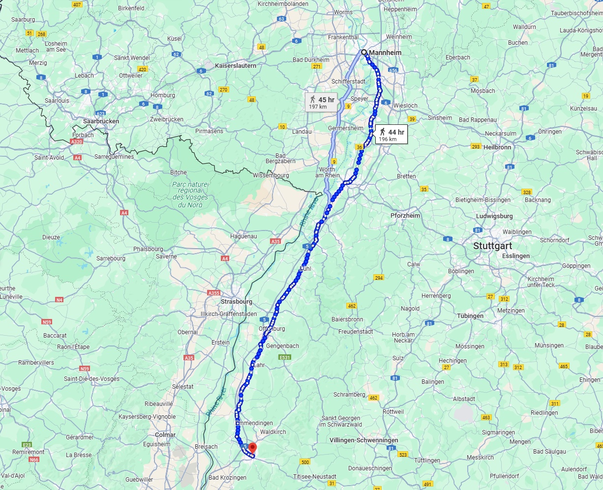 Anreise von Mannheim Zu Freiburg im Breisgau Über 