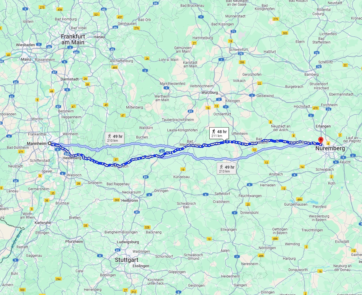 Anreise von Mannheim Zu Fürth Über 