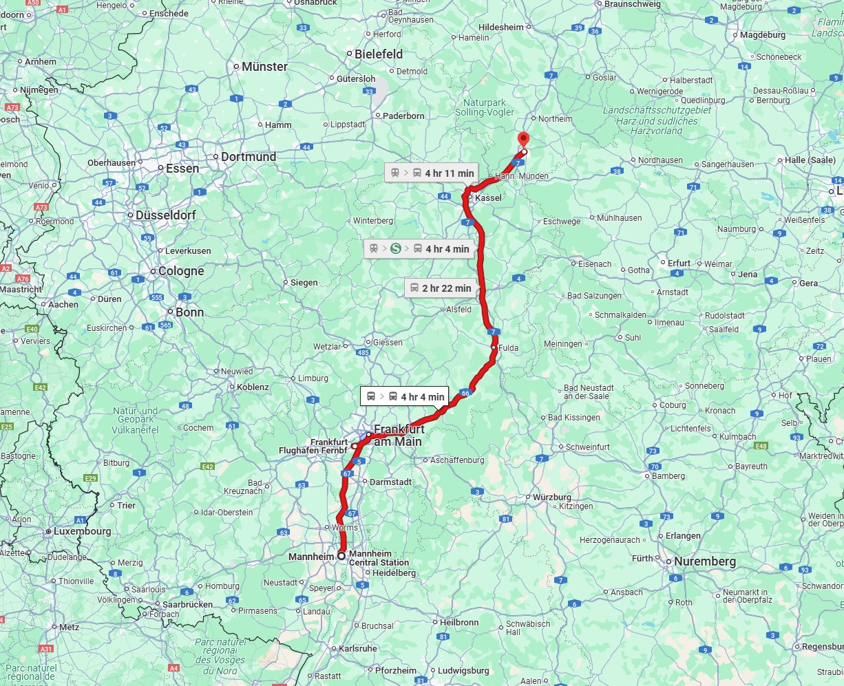 Anreise von Mannheim Zu Göttingen Über 