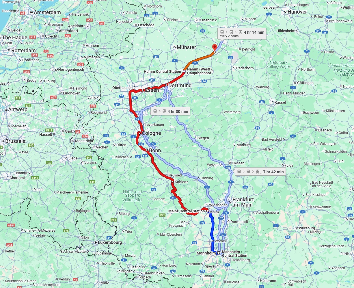 Anreise von Mannheim Zu Gütersloh Über 