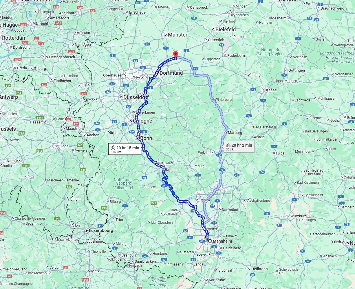Anreise von Mannheim Zu Hamm Über 
