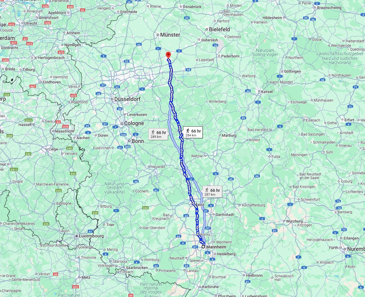 Anreise von Mannheim Zu Hamm Über 
