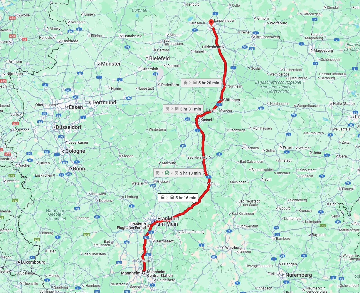 Anreise von Mannheim Zu Hannover Über 