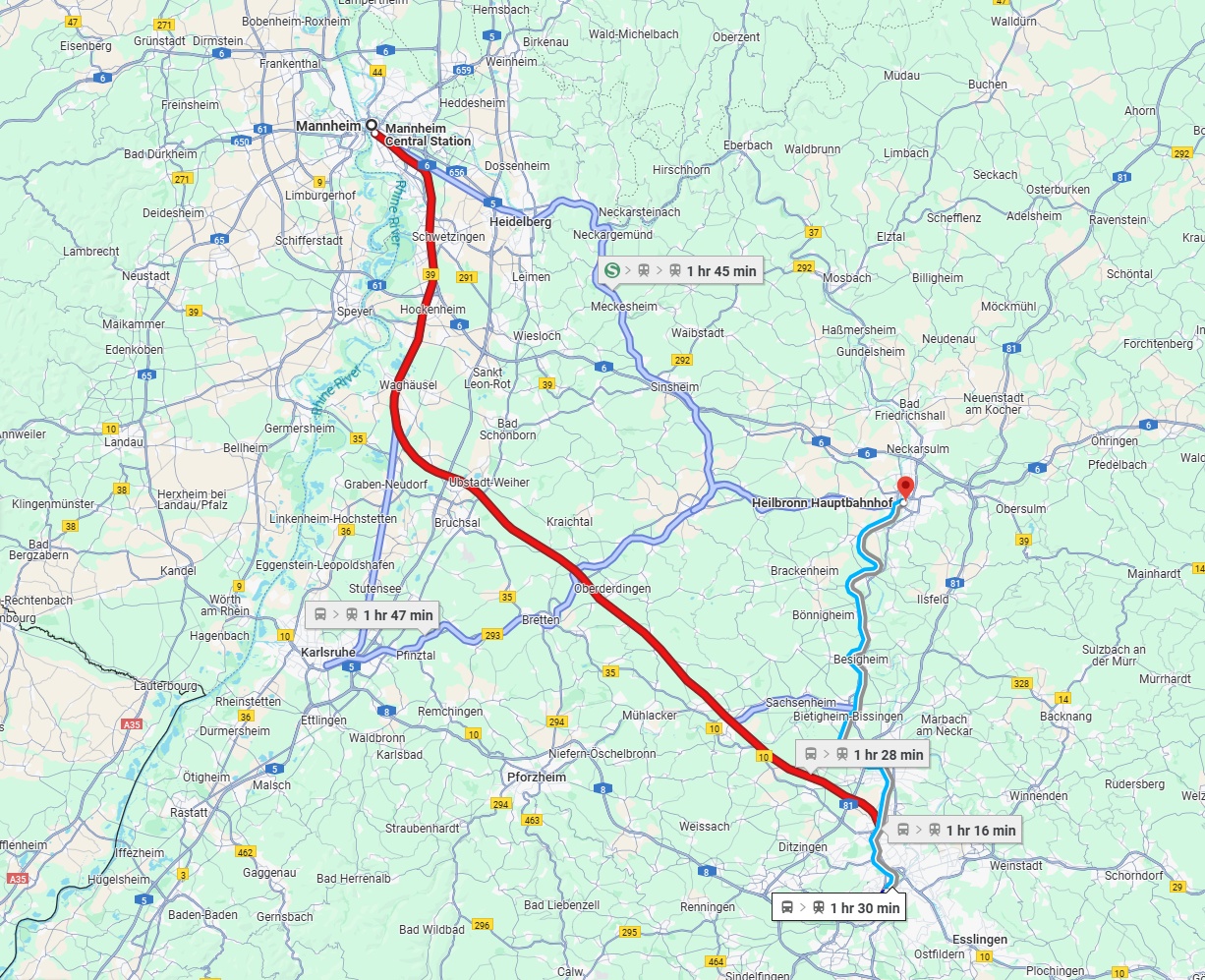 Anreise von Mannheim Zu Heilbronn Über 