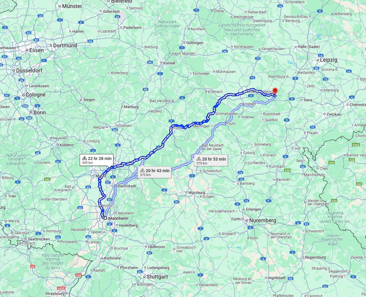 Anreise von Mannheim Zu Jena Über 