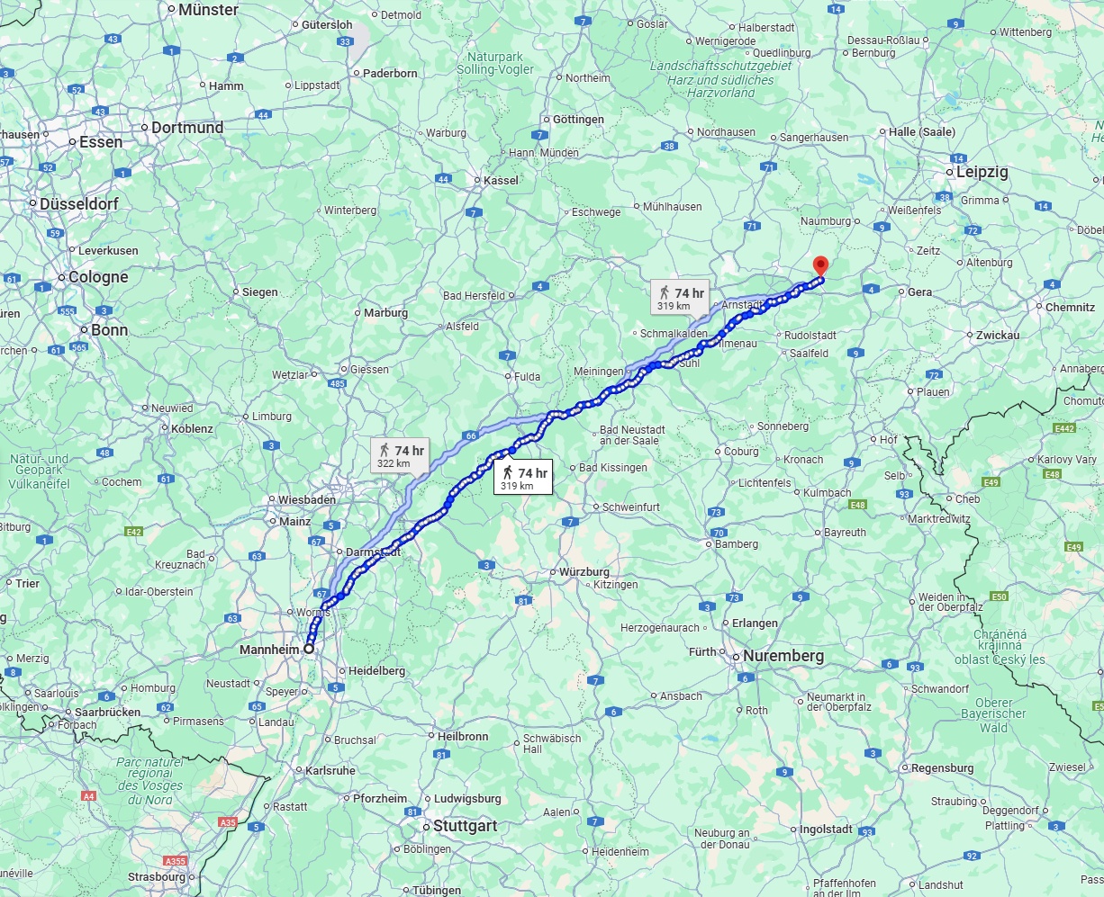 Anreise von Mannheim Zu Jena Über 