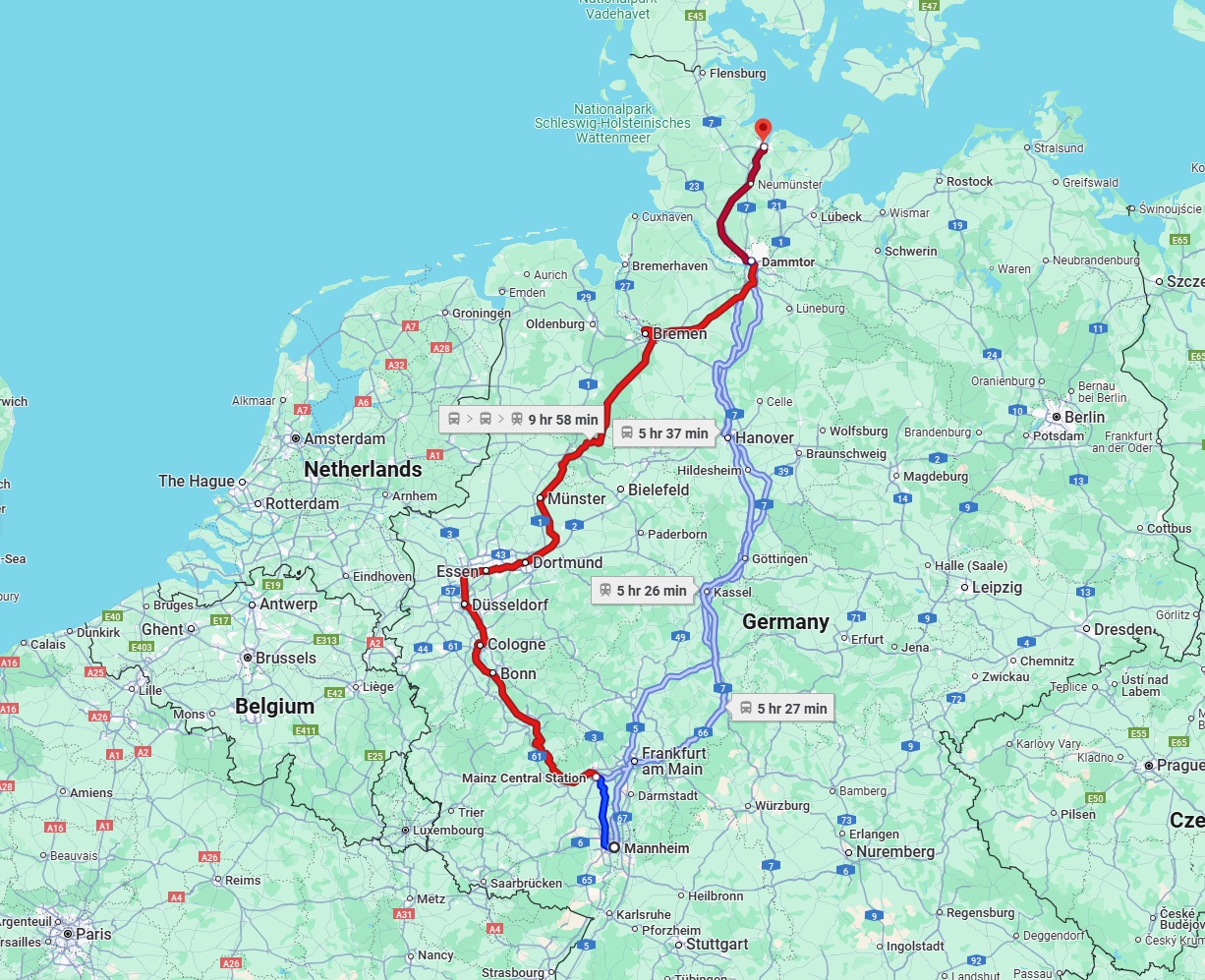 Anreise von Mannheim Zu Kiel Über 